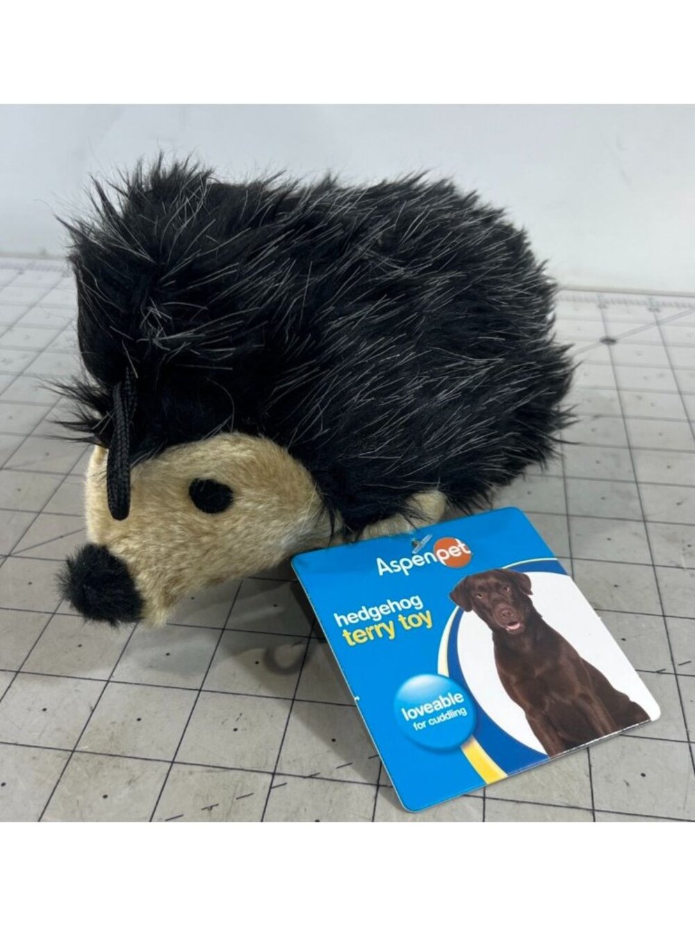 Aspenpet Hedgehog Terry Toy 8” Squeak Plush Dog Toy New